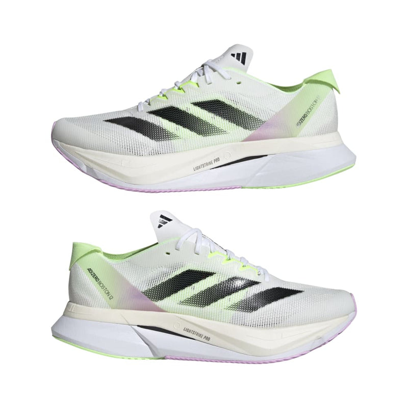 adidas ADIZERO BOSTON 12 (Men's) Footwear White/Core Black/Green Spark –  Runtrip Store