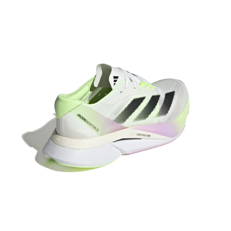 adidas ADIZERO BOSTON 12（Women's） フットウェアホワイト/コアブラック/グリーンスパーク