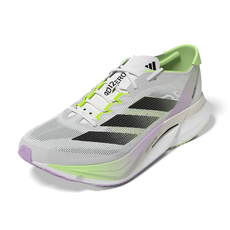 adidas ADIZERO BOSTON 12（Women's） フットウェアホワイト/コアブラック/グリーンスパーク