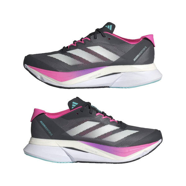 adidas ADIZERO BOSTON 12 W (WOMENS) グレーファイブ／クリスタルジェイド／ルシッドピンク