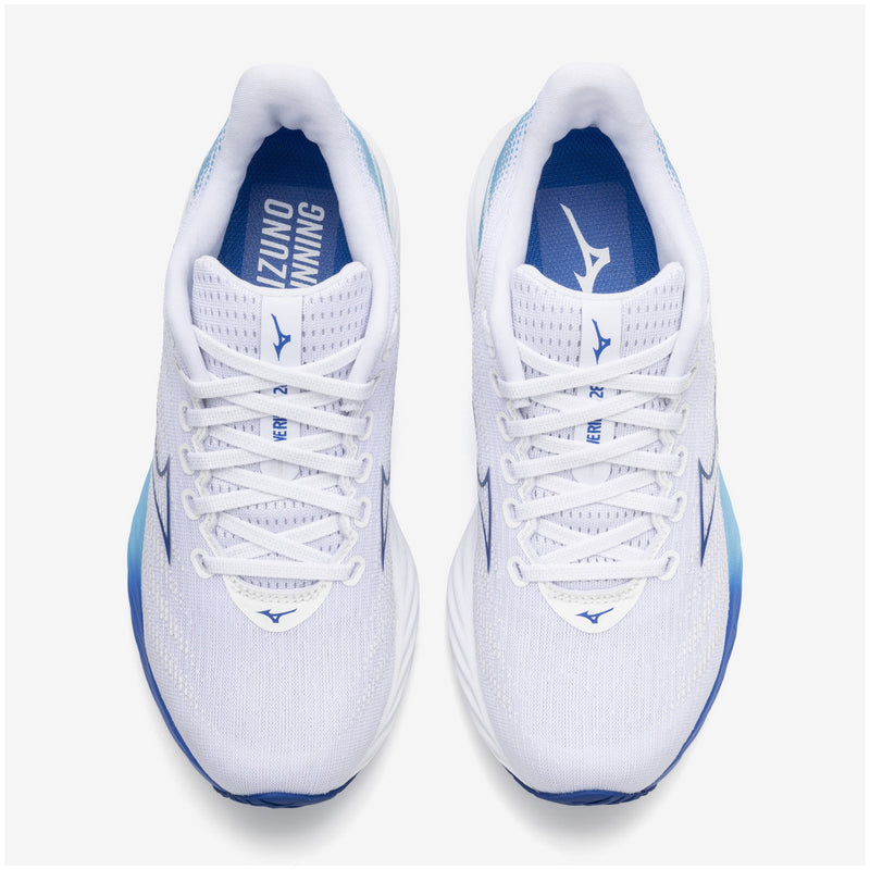 MIZUNO ウエーブライダー28 (WOMENS) ホワイト×ブルー×ブルー