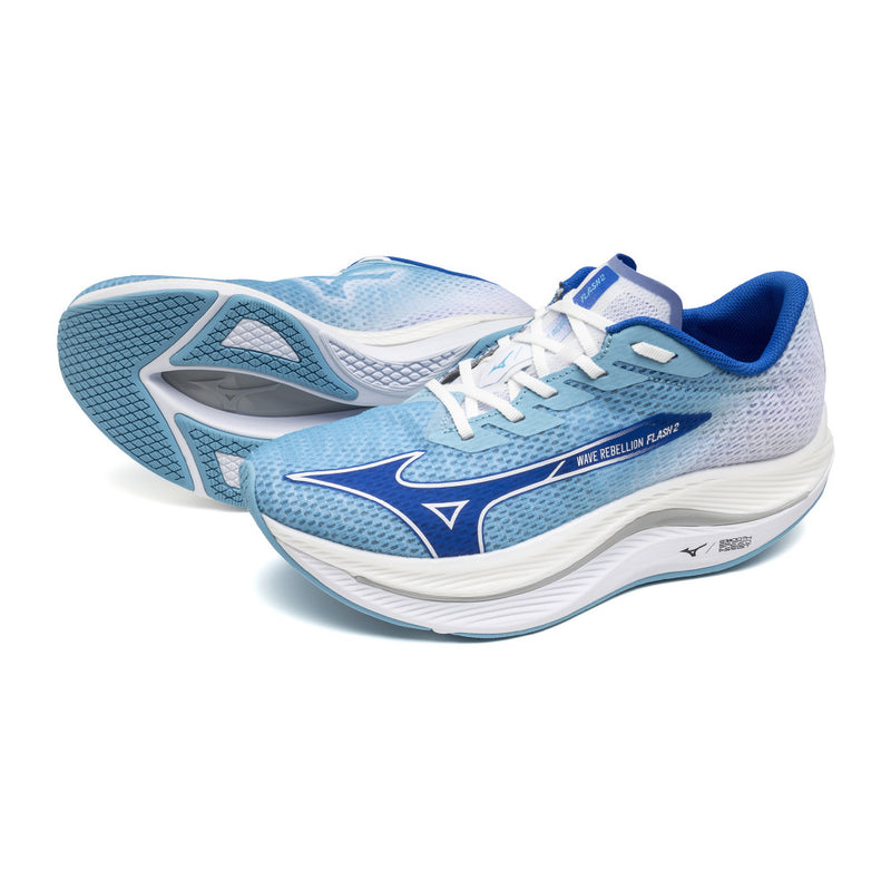 MIZUNO Wave Rebellion Flash 2 (MENS) Blue x Blue x White