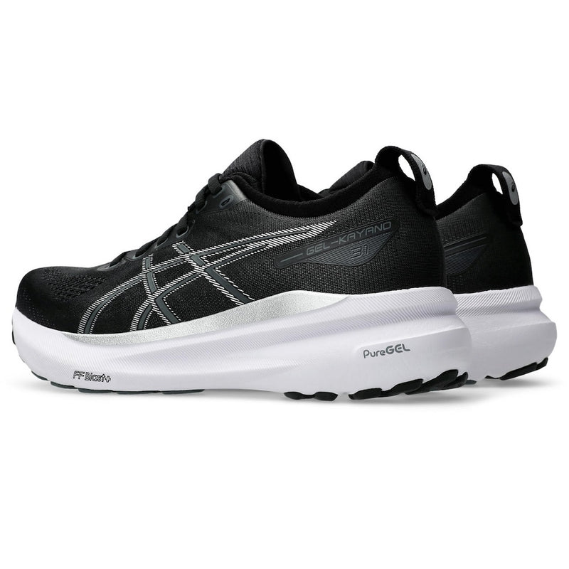 ASICS GEL-KAYANO 31 (WOMENS) BLACK/PURE SILVER (WIDE)