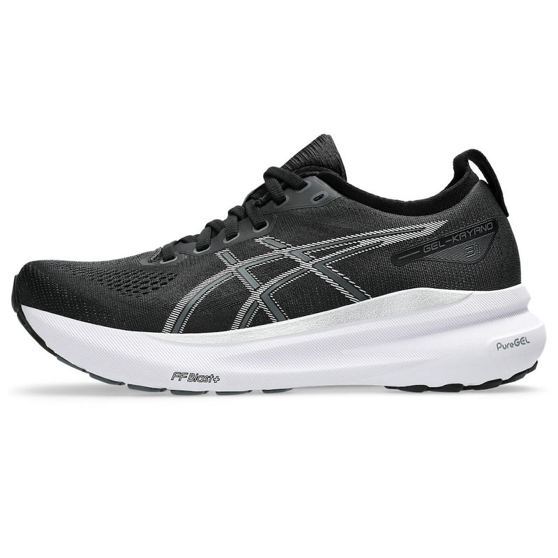 ASICS GEL-KAYANO 31 (WOMENS) BLACK/PURE SILVER (WIDE)