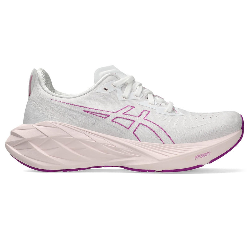 ASICS NOVABLAST 4 (WOMENS) WHITE/SOOTHING SEA (WIDE)