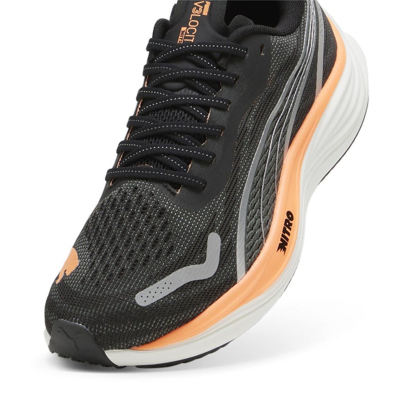 PUMA Velocity Nitro 3 Wide (Men's) Puma Black/Puma Silver/Neon Citrus