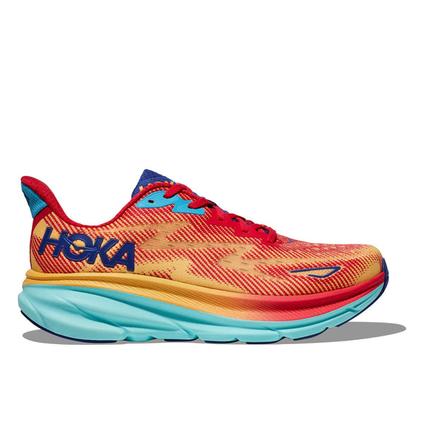 HOKA CLIFTON 9 Wide (Men's) CERISE / CLOUDLESS