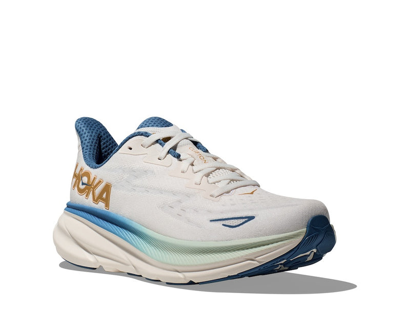 HOKA M CLIFTON 9 WIDE (MENS) FROST / GOLD