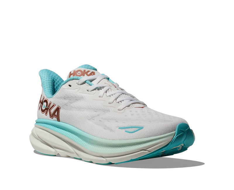 HOKA W CLIFTON 9 WIDE (WOMENS) FROST / ROSE GOLD