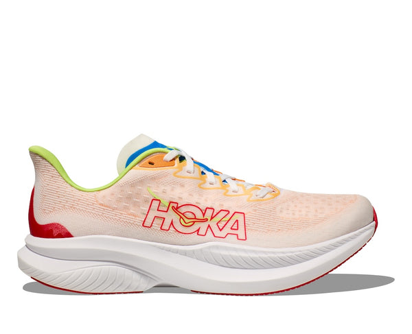 HOKA M MACH 6 (MENS) WHITE / SOLAR FLARE