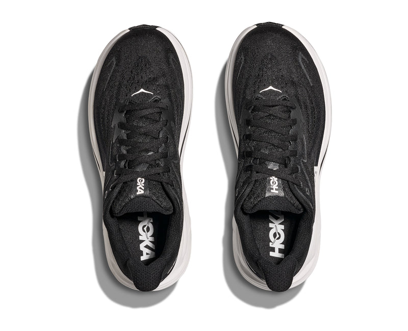 HOKA M CLIFTON 10 WIDE (MENS) BLACK / WHITE
