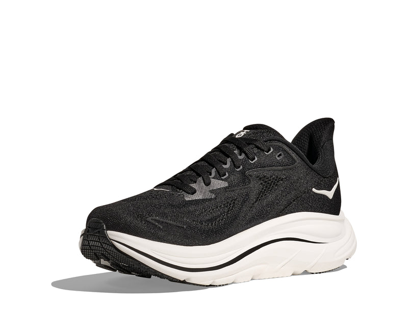 HOKA M CLIFTON 10 WIDE (MENS) BLACK / WHITE