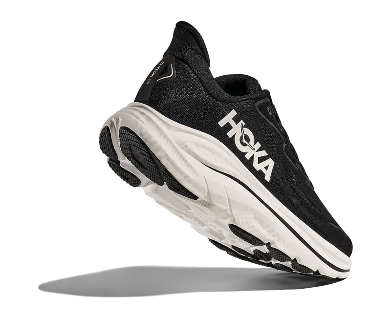 HOKA M CLIFTON 10 WIDE (MENS) BLACK / WHITE