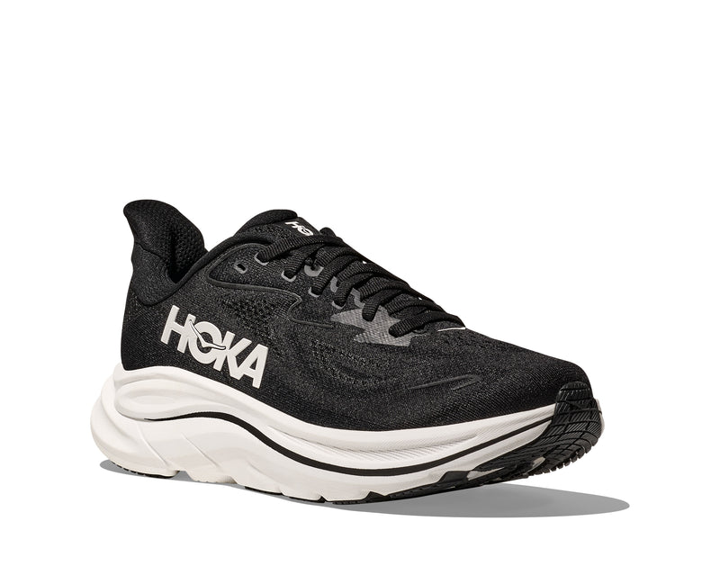 HOKA M CLIFTON 10 WIDE (MENS) BLACK / WHITE