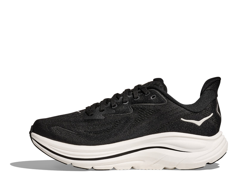 HOKA M CLIFTON 10 WIDE (MENS) BLACK / WHITE