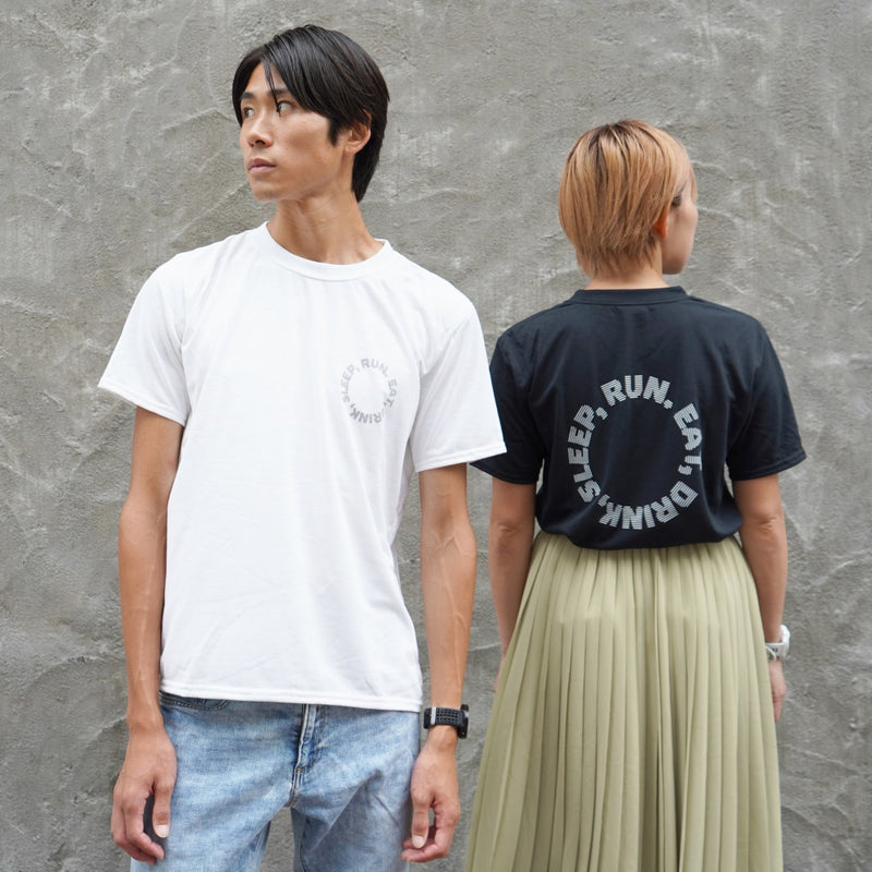 EAT DRINK SLEEP RUN / Circle Logo Tee (White)