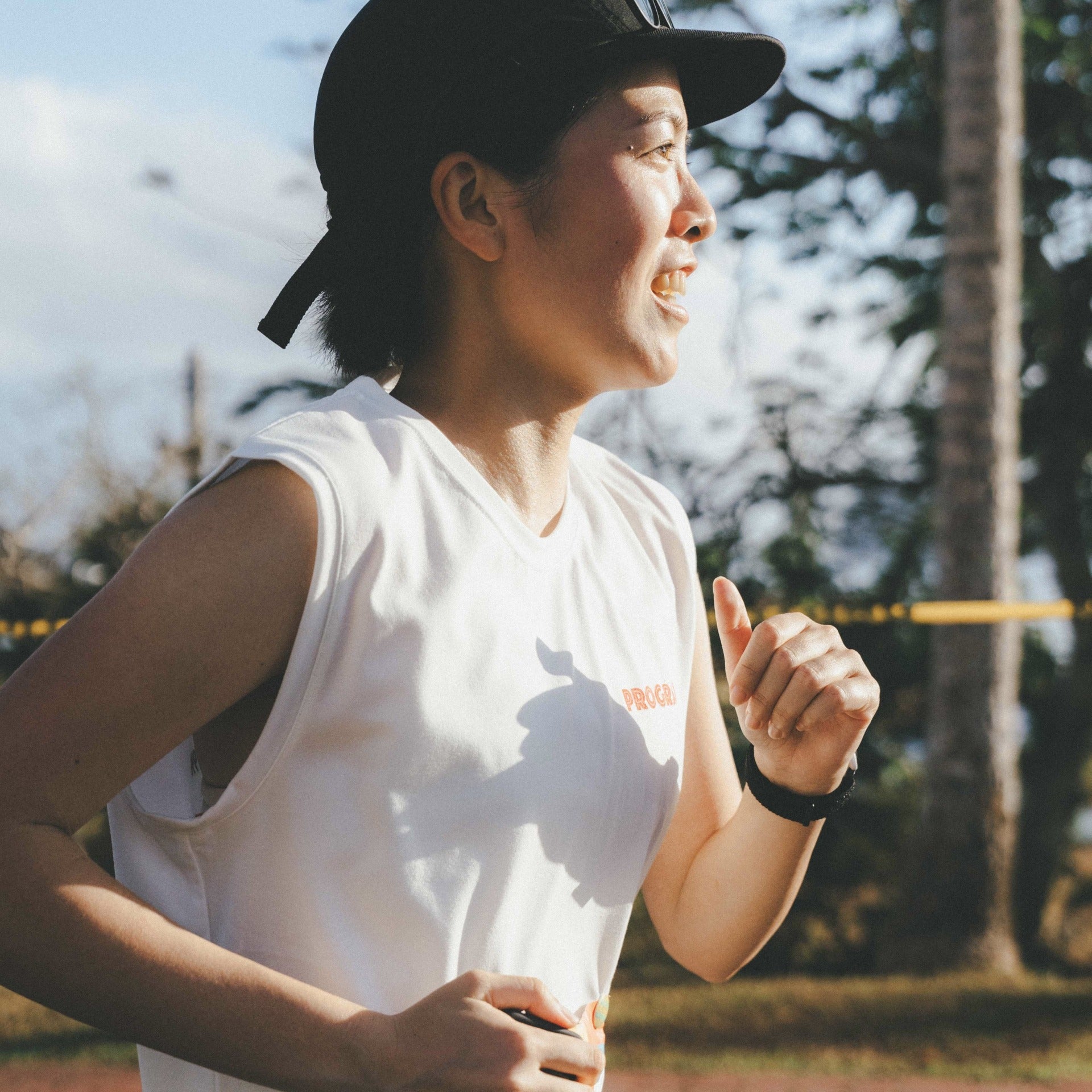【展示サンプル】PROGRESS RUNNING CLUB Eat Pasta Run Fasta Custom-made Sleeve-less Tee
