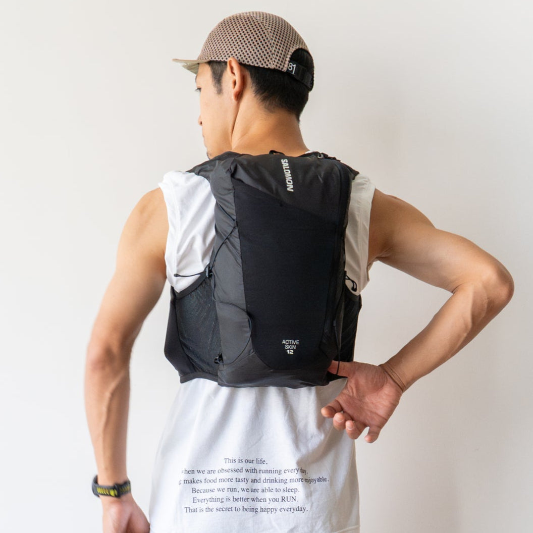 SALOMON ACTIVE SKIN 12 ランニングベスト SALOMON ACTIVE SKIN 12 ユニセックス ランニングベスト（フラスク付