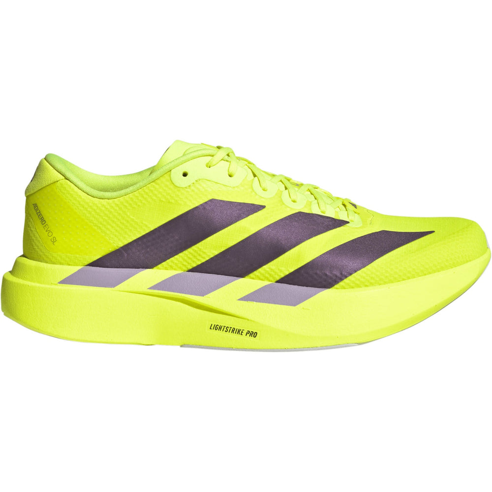 adidas ADIZERO EVO SL WOVEN（Men's）ソーラーイエロー/オーロラプラム/パウダープラム