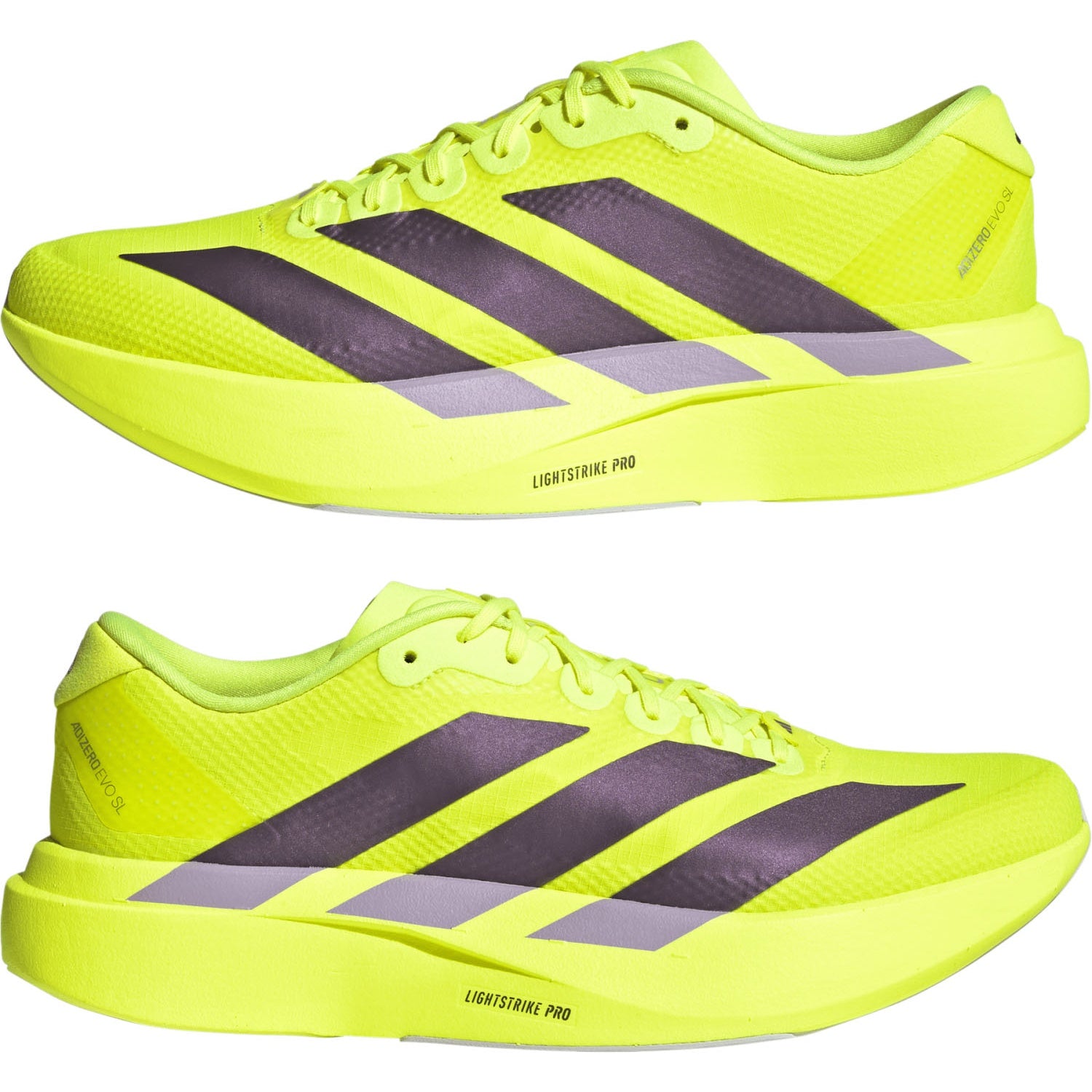 adidas ADIZERO EVO SL WOVEN（Men's）ソーラーイエロー/オーロラプラム/パウダープラム