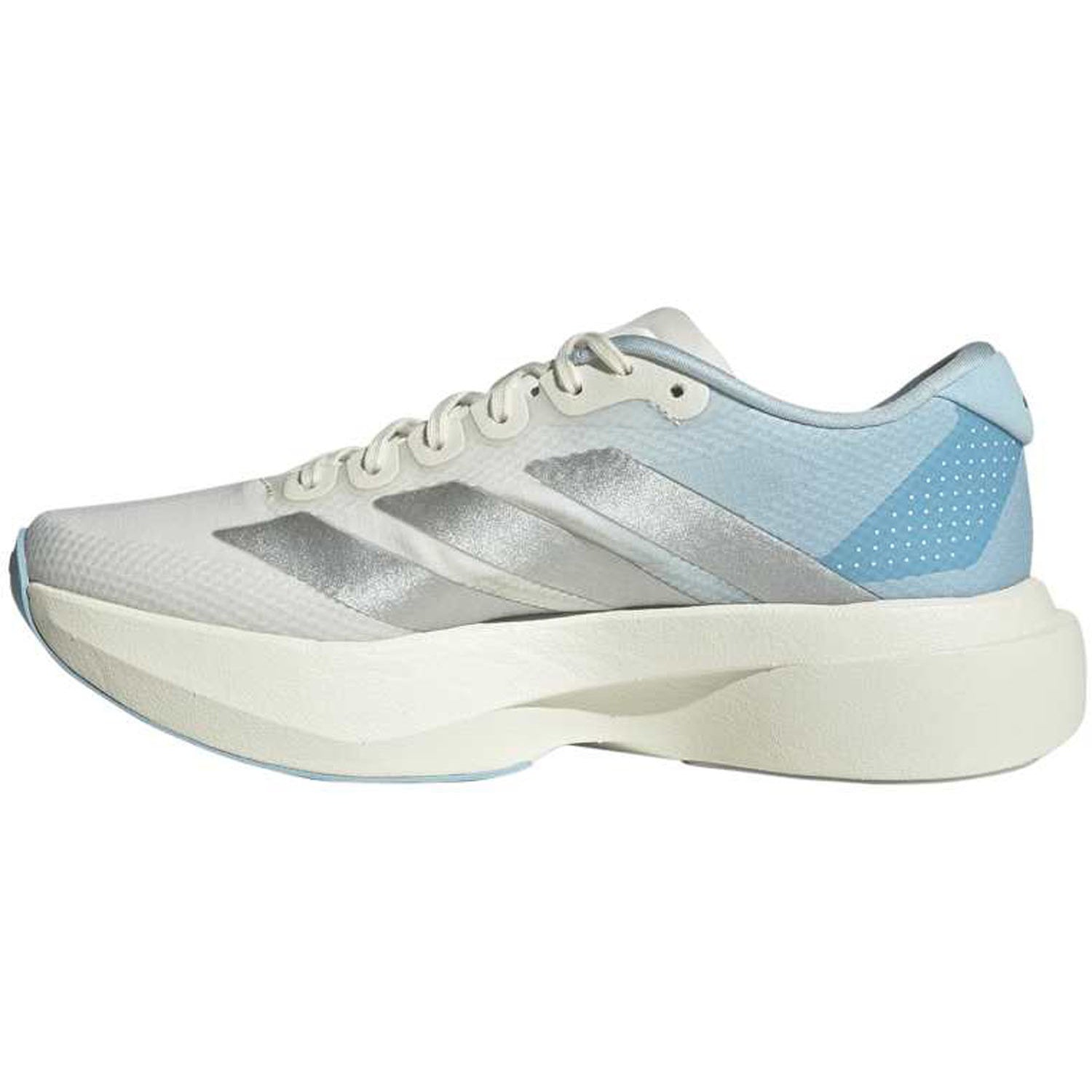 adidas ADIZERO EVO SL WOVEN（Women's）オフホワイト/シルバーメタリック/アイシーブルー