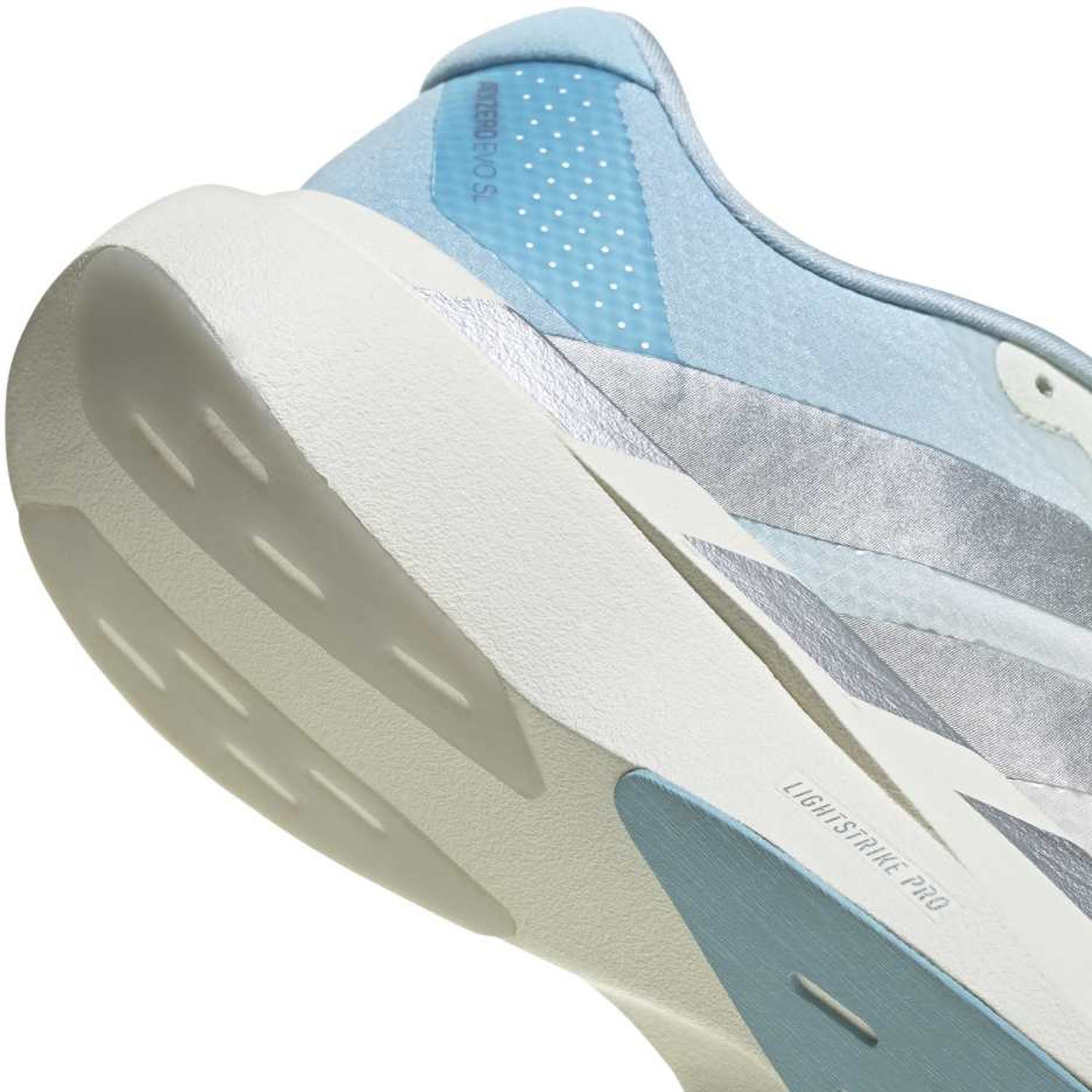 adidas ADIZERO EVO SL WOVEN（Women's）オフホワイト/シルバーメタリック/アイシーブルー
