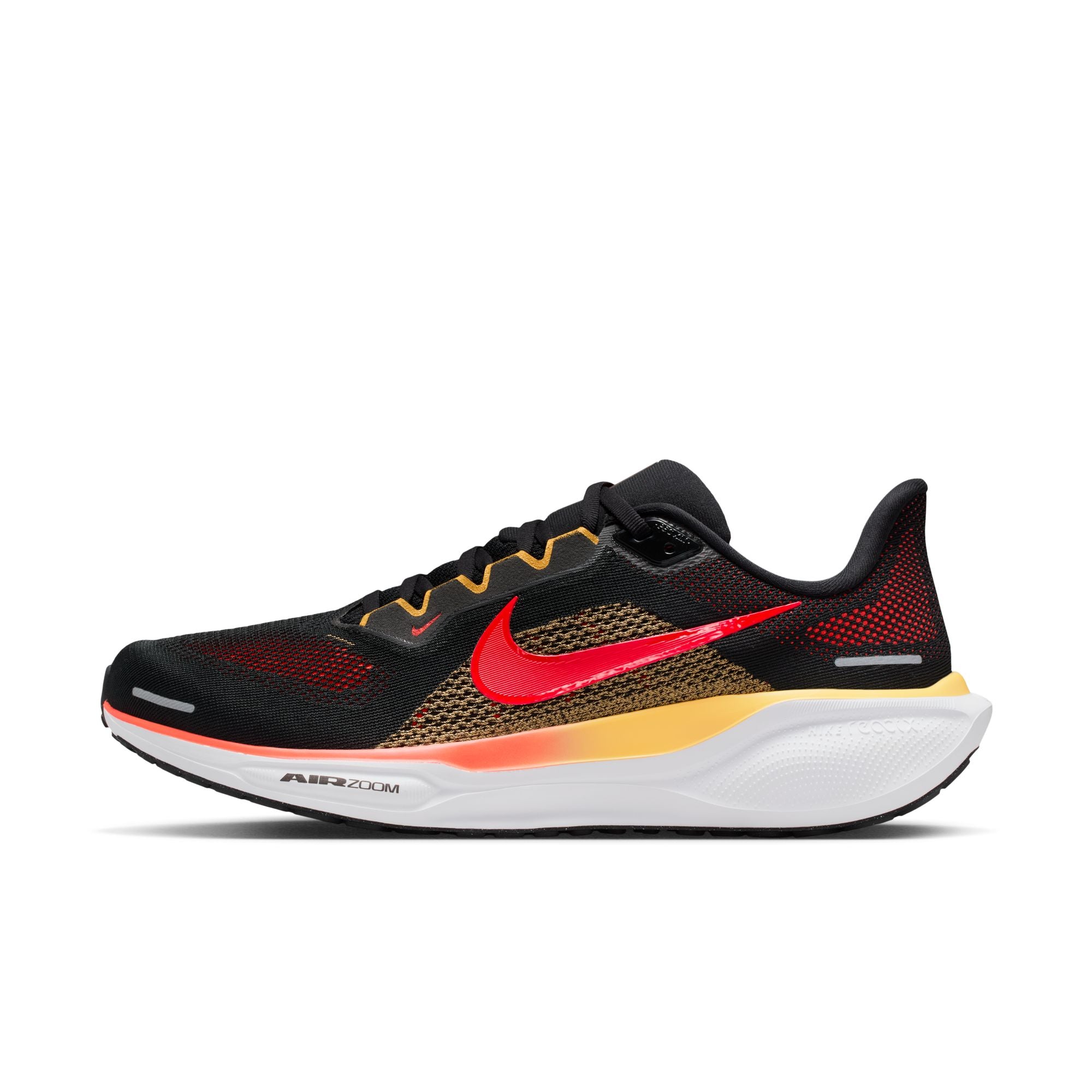 NIKE Pegasus 41 (Men's) BLACK/BRT CRIMSON-TOPAZ GOLD