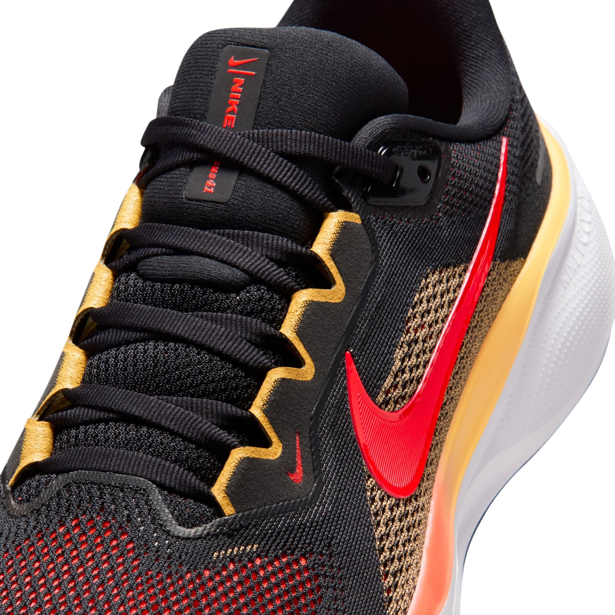 NIKE Pegasus 41 (Men's) BLACK/BRT CRIMSON-TOPAZ GOLD