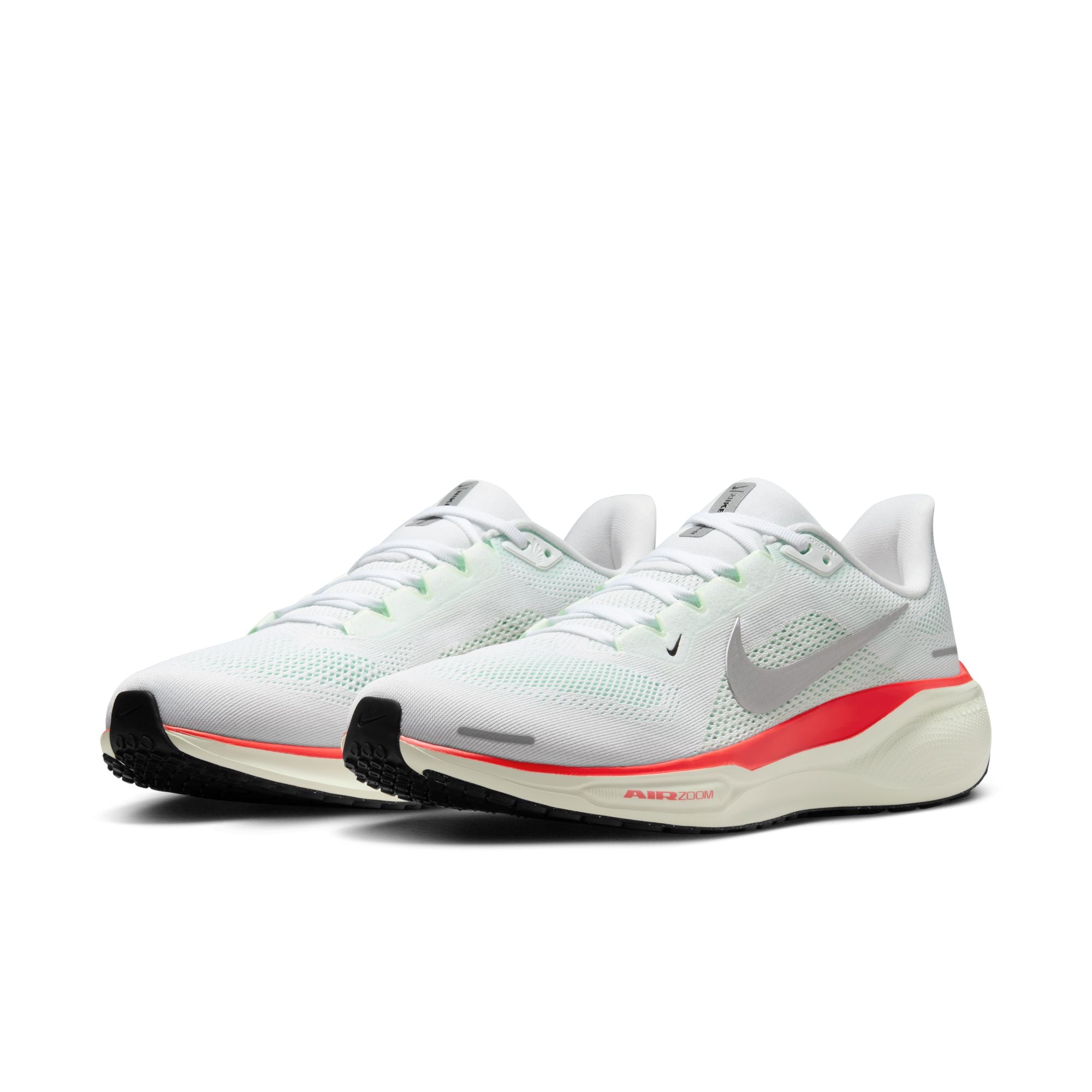 NIKE Pegasus 41 (Men's) WHITE/METALLIC SILVER-BARELY GREEN