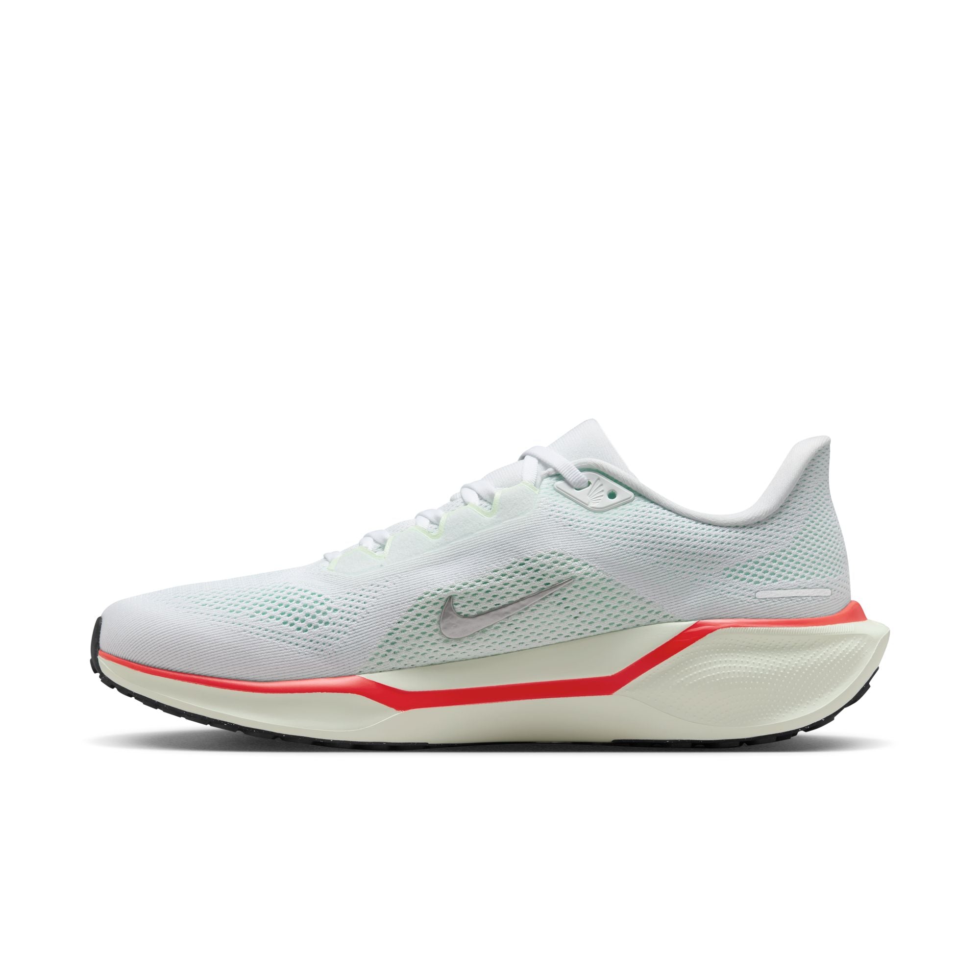 NIKE Pegasus 41 (Men's) WHITE/METALLIC SILVER-BARELY GREEN