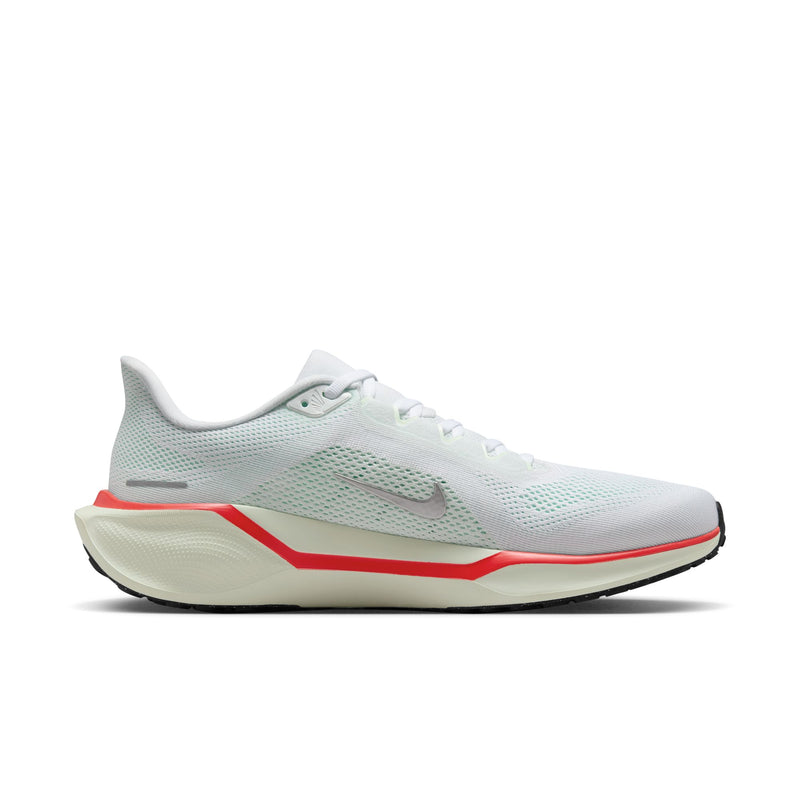 NIKE Pegasus 41 (Men's) WHITE/METALLIC SILVER-BARELY GREEN