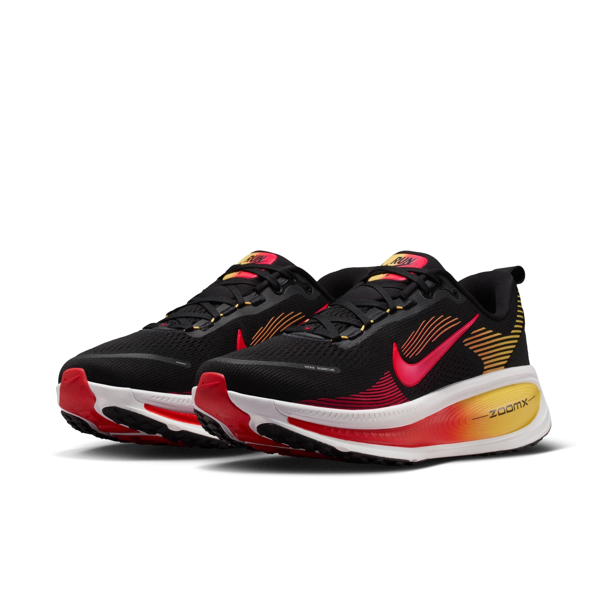 NIKE Vomero 18 (Men's) BLACK/BRT CRIMSON-LT CRIMSON-TOPAZ GOLD-WHITE-TEAM RED