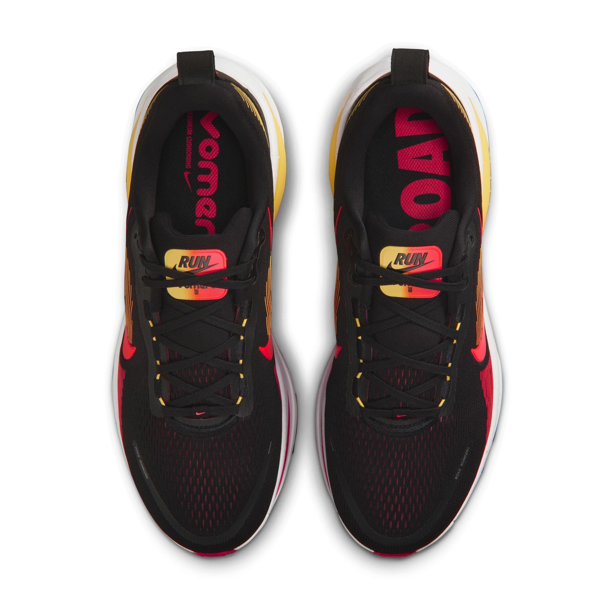 NIKE Vomero 18 (Men's) BLACK/BRT CRIMSON-LT CRIMSON-TOPAZ GOLD