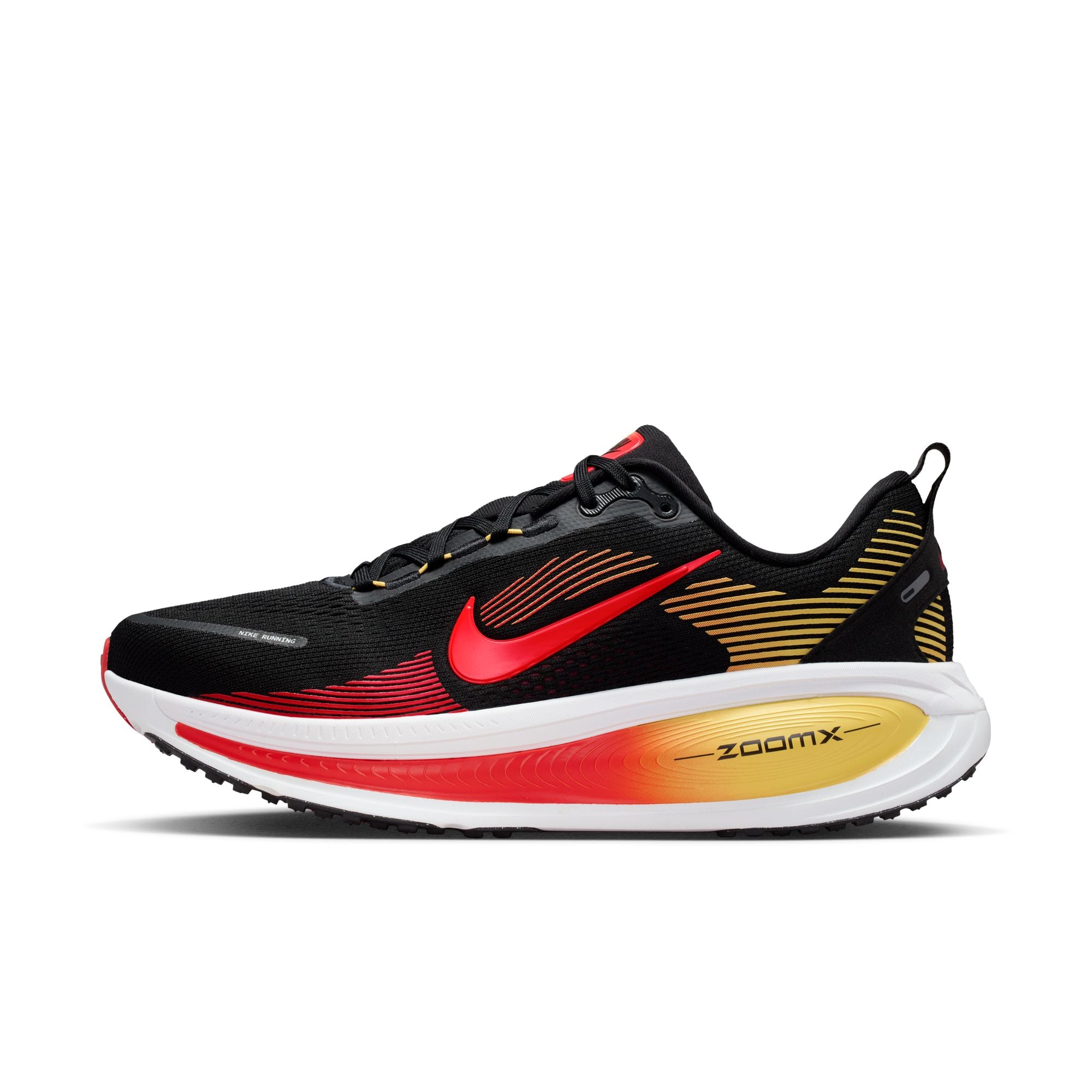 NIKE Vomero 18 (Men's) BLACK/BRT CRIMSON-LT CRIMSON-TOPAZ GOLD