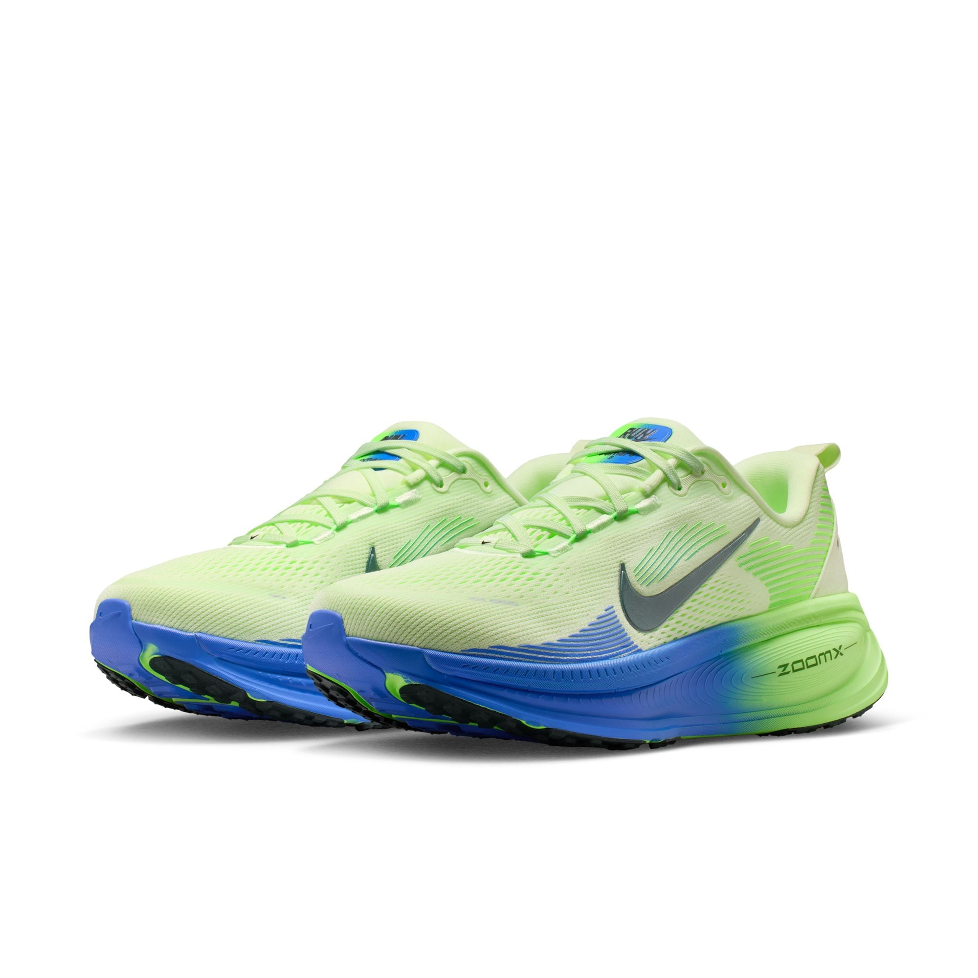 NIKE Vomero 18 (Men's) WHITE/BLACK SPRUCE-VOLT TINT-SAPPHIRE-LIME BLAST