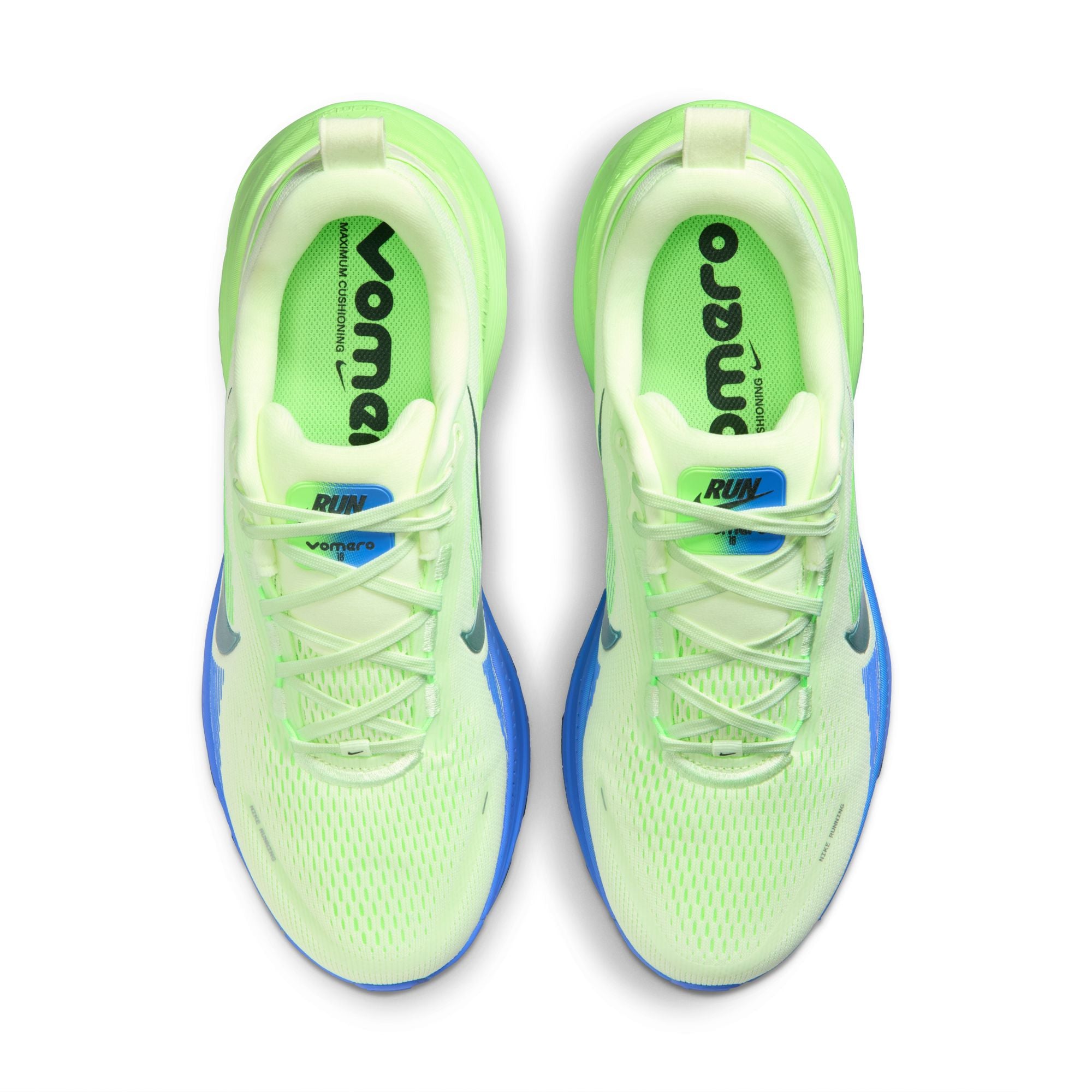 NIKE Vomero 18 (Men's) WHITE/BLACK SPRUCE-VOLT TINT-SAPPHIRE-LIME BLAST