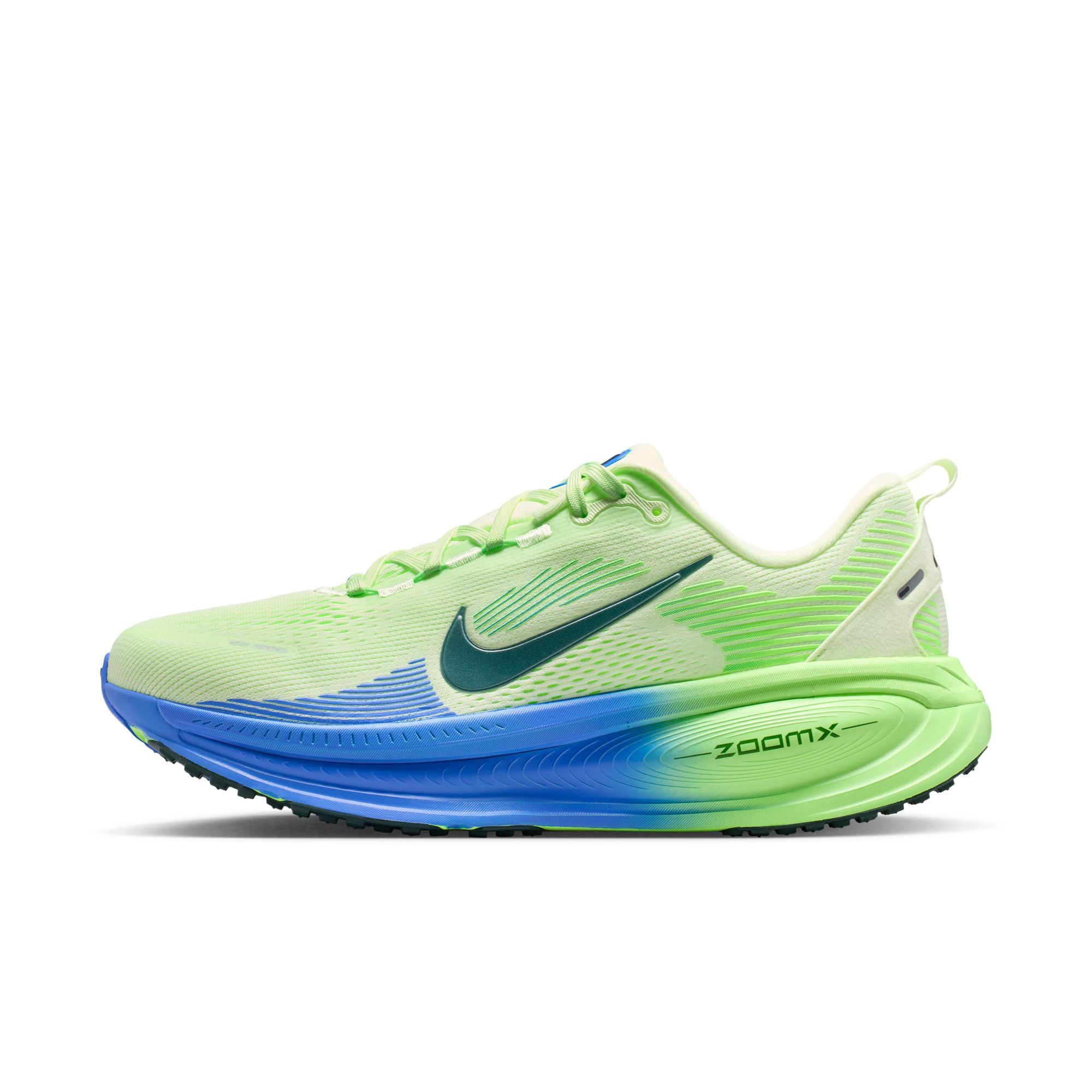 NIKE Vomero 18 (Men's) WHITE/BLACK SPRUCE-VOLT TINT-SAPPHIRE-LIME BLAST