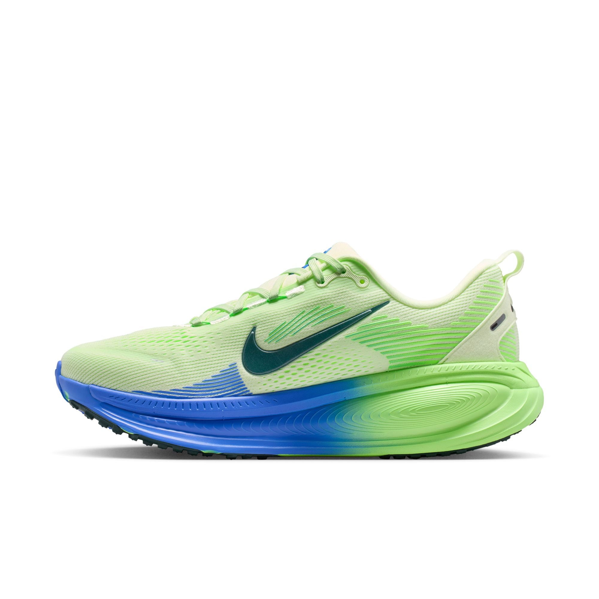 NIKE Vomero 18 (Men's) WHITE/BLACK SPRUCE-VOLT TINT-SAPPHIRE-LIME BLAST