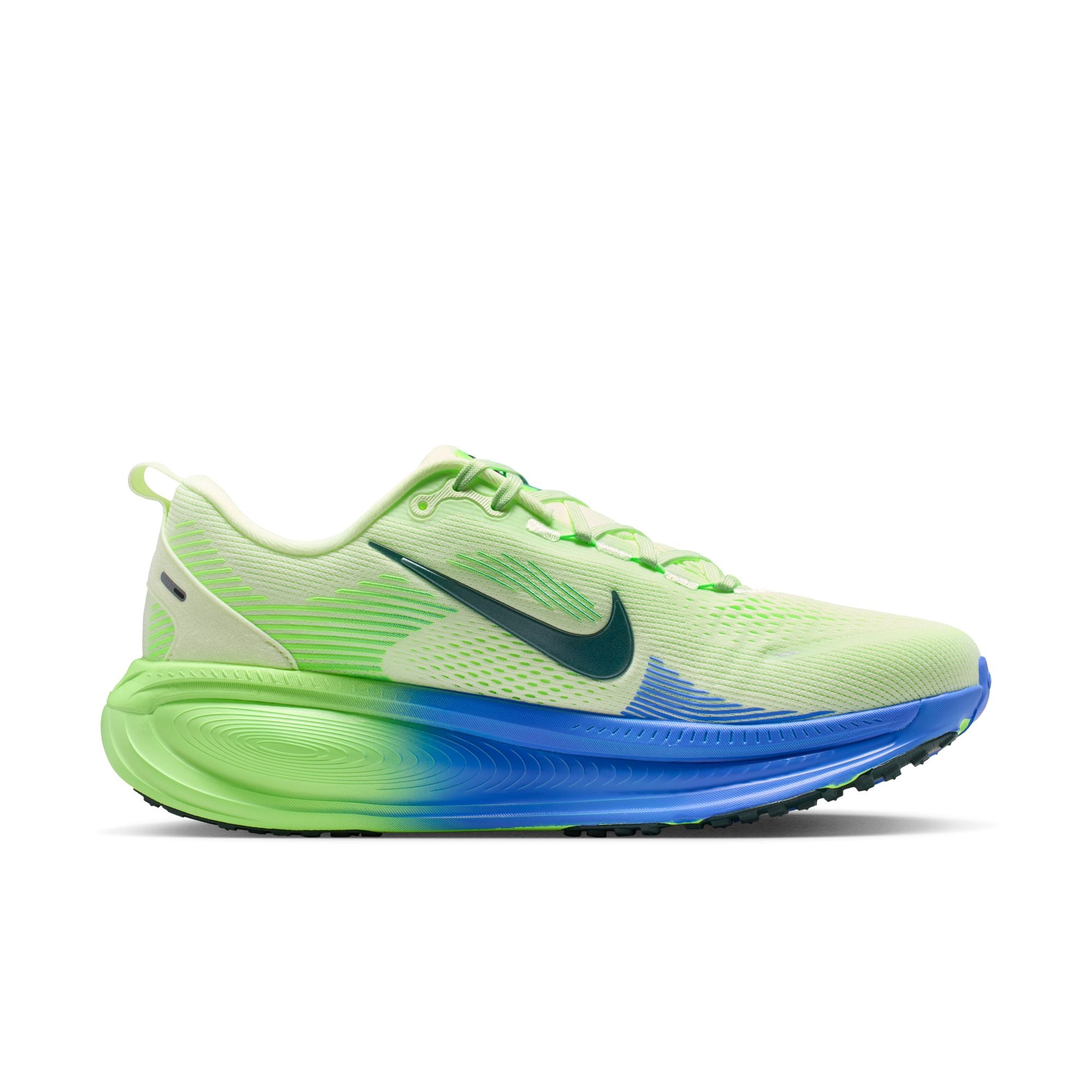 NIKE Vomero 18 (Men's) WHITE/BLACK SPRUCE-VOLT TINT-SAPPHIRE-LIME BLAST