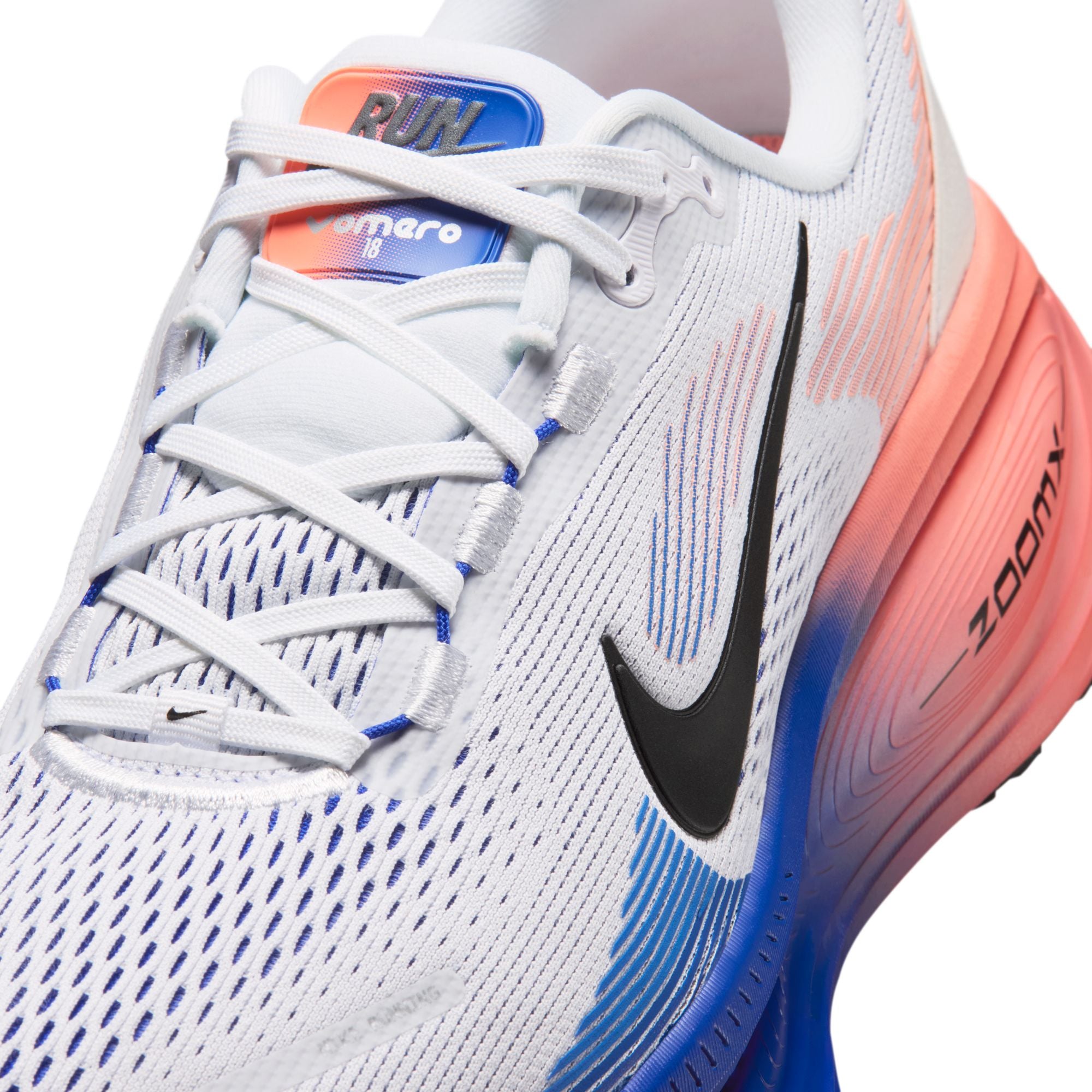 NIKE Vomero 18 (Men's) WHITE/BLACK-RACER BLUE-ATOMIC PINK