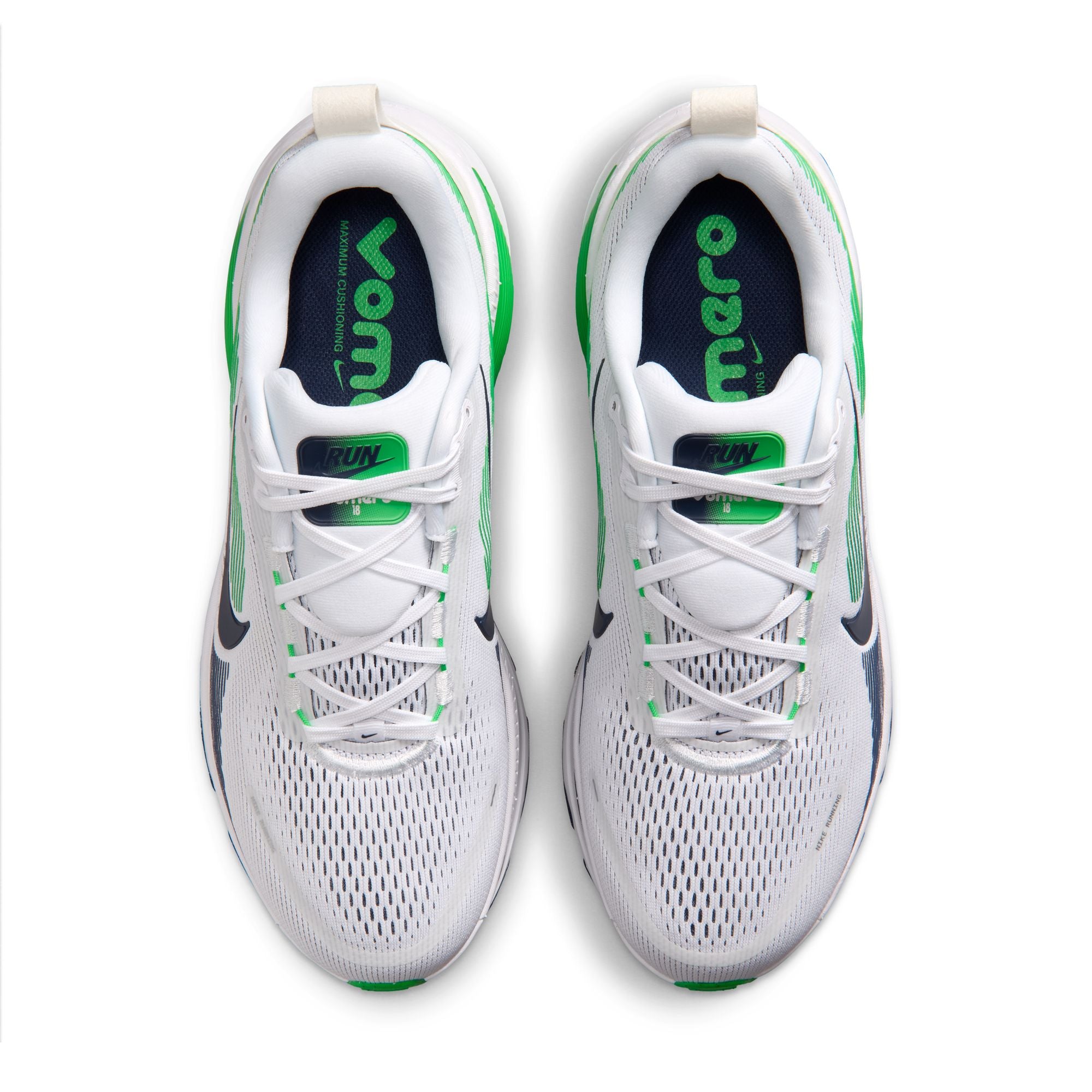 NIKE Vomero 18 (Men's) WHITE/MIDNIGHT NAVY-GREEN SPARK