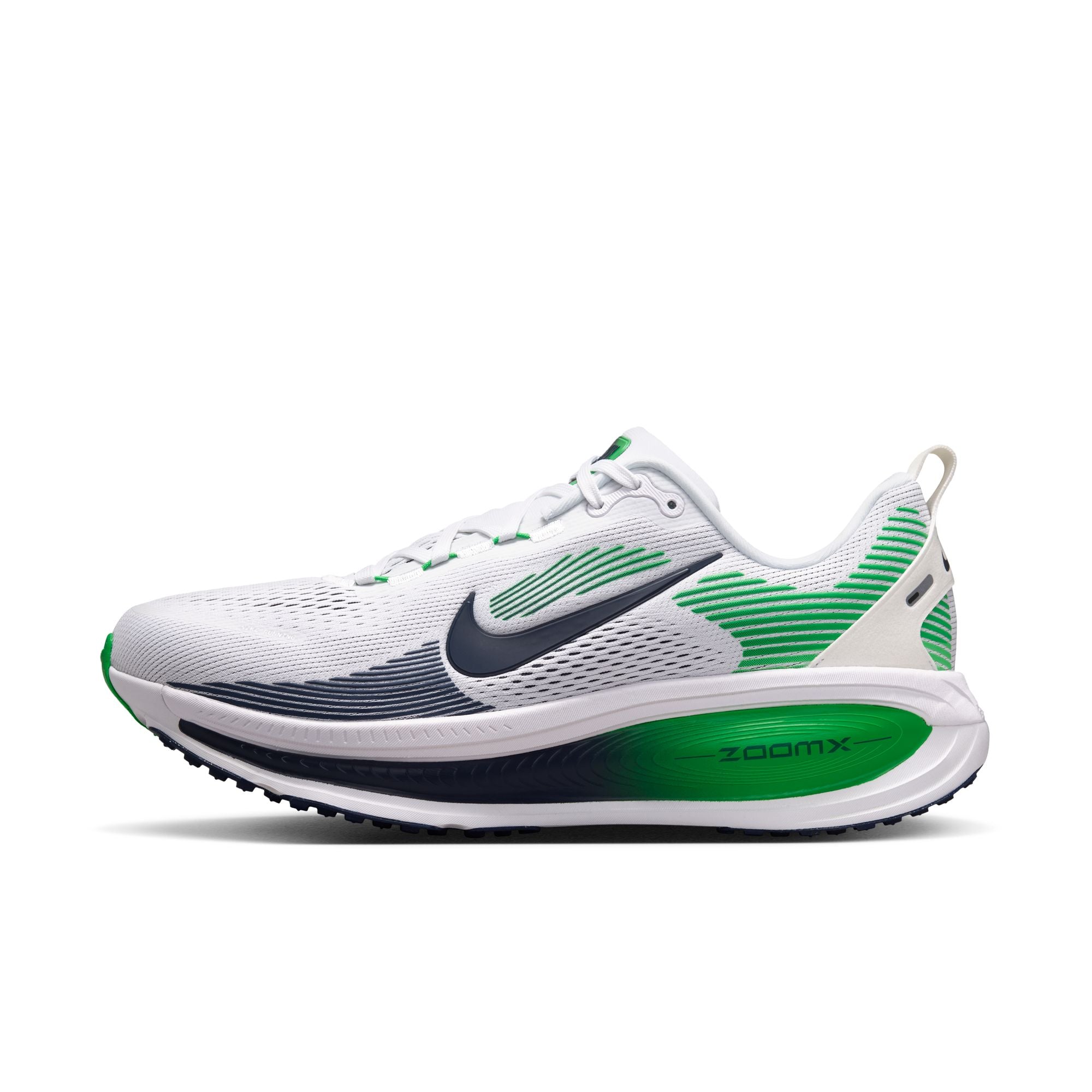 NIKE Vomero 18 (Men's) WHITE/MIDNIGHT NAVY-GREEN SPARK