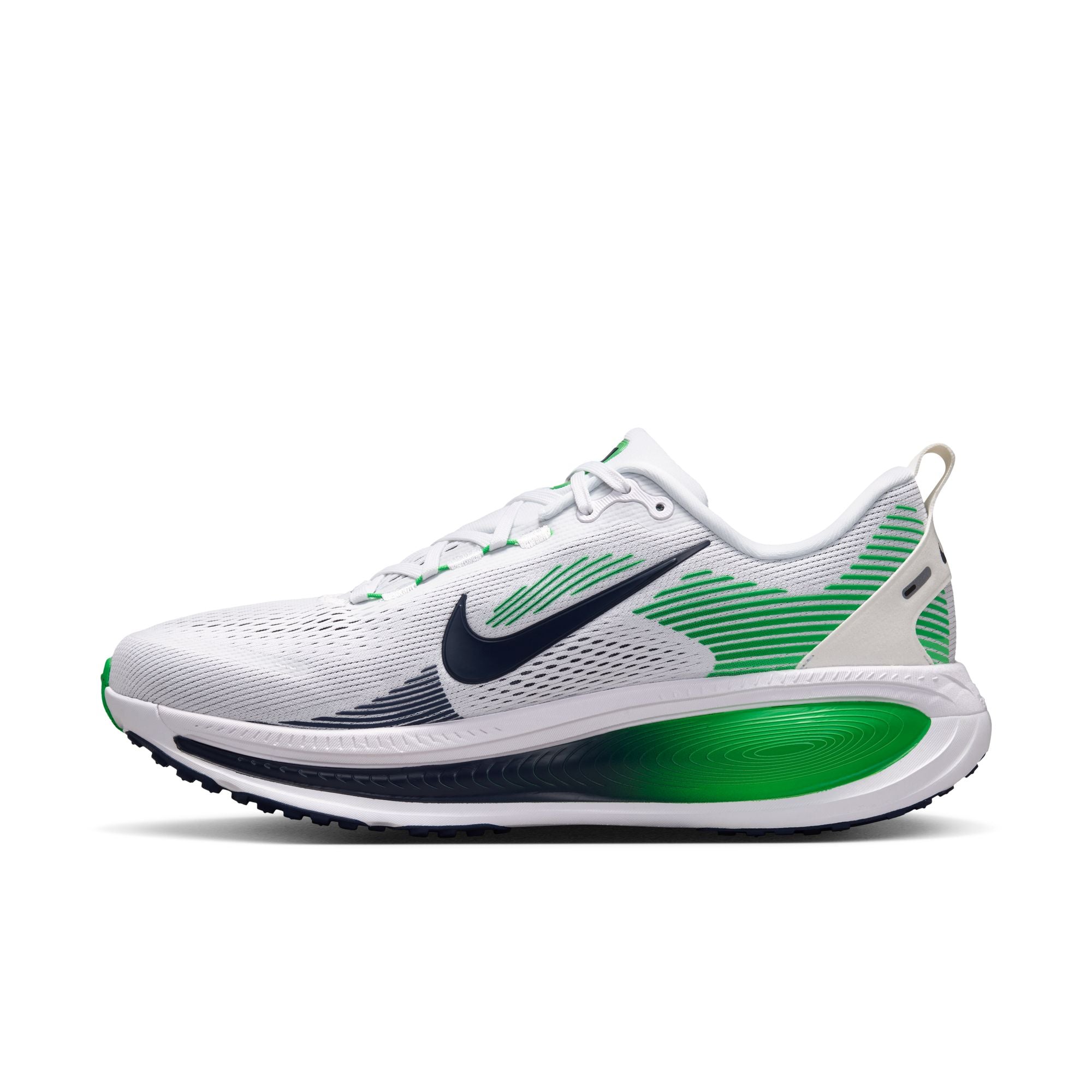 NIKE Vomero 18 (Men's) WHITE/MIDNIGHT NAVY-GREEN SPARK
