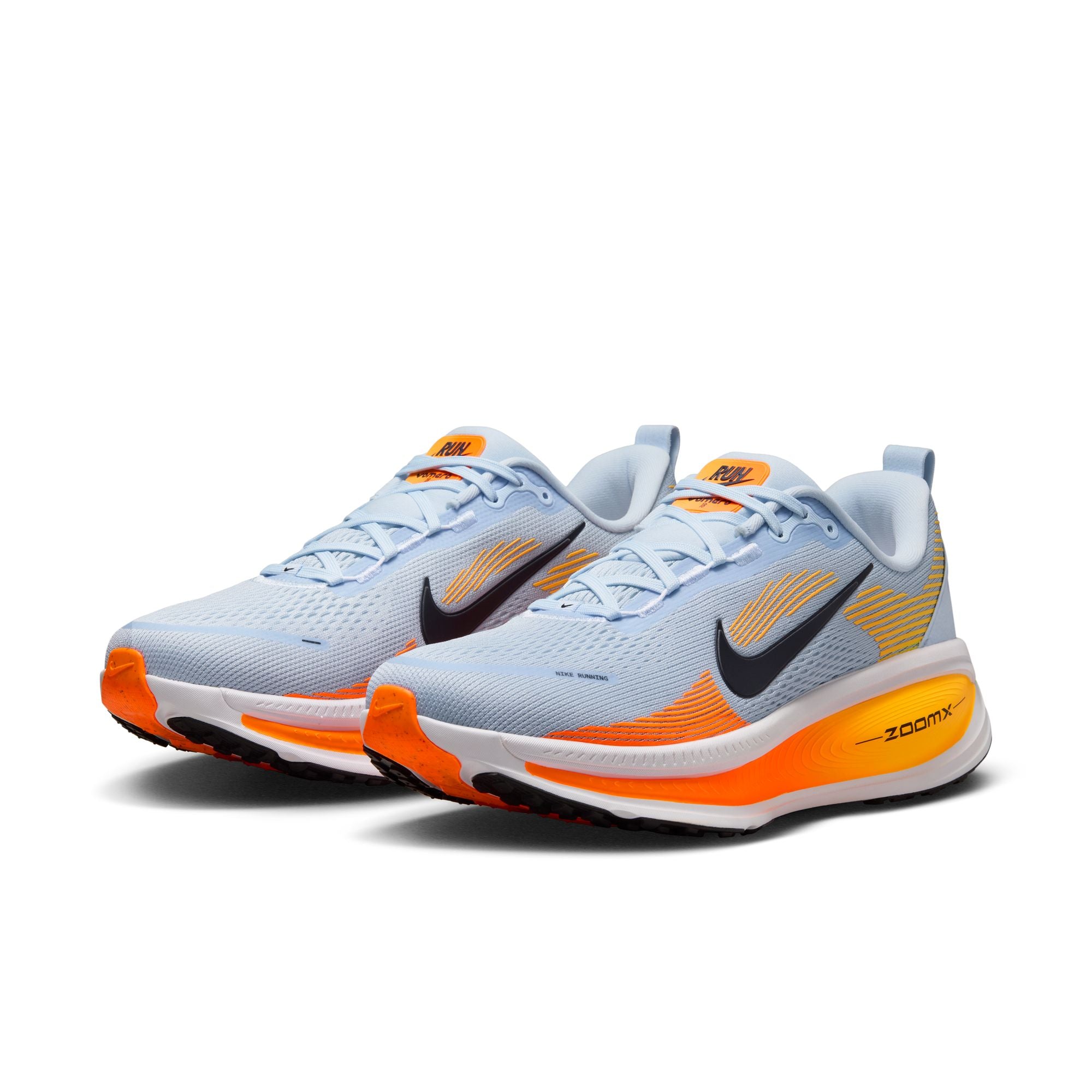 NIKE Vomero 18 (Men's) HYDROGEN BLUE/BLACK-LASER ORANGE-TOTAL ORANGE-WHITE