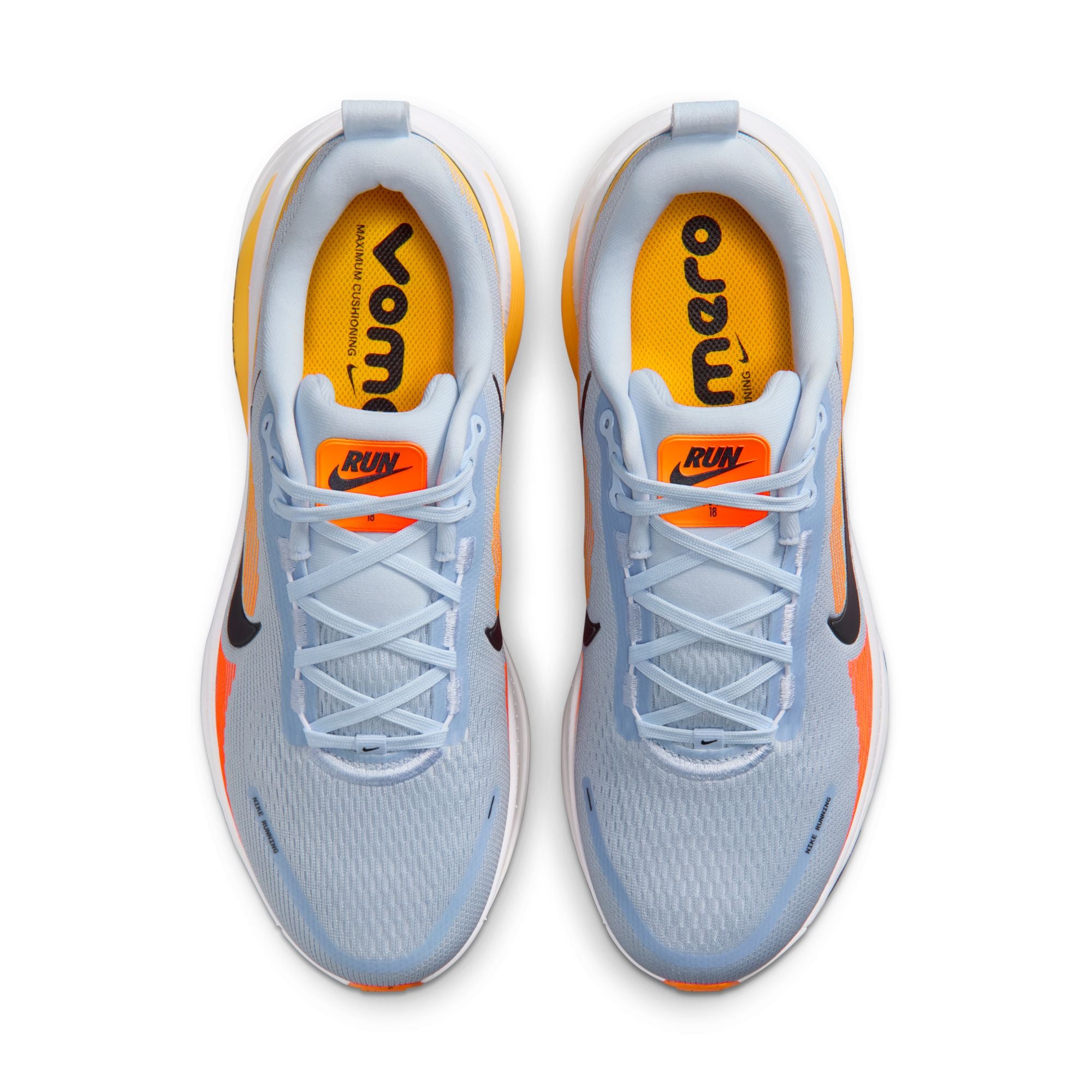 NIKE Vomero 18 (Men's) HYDROGEN BLUE/BLACK-LASER ORANGE-TOTAL ORANGE-WHITE
