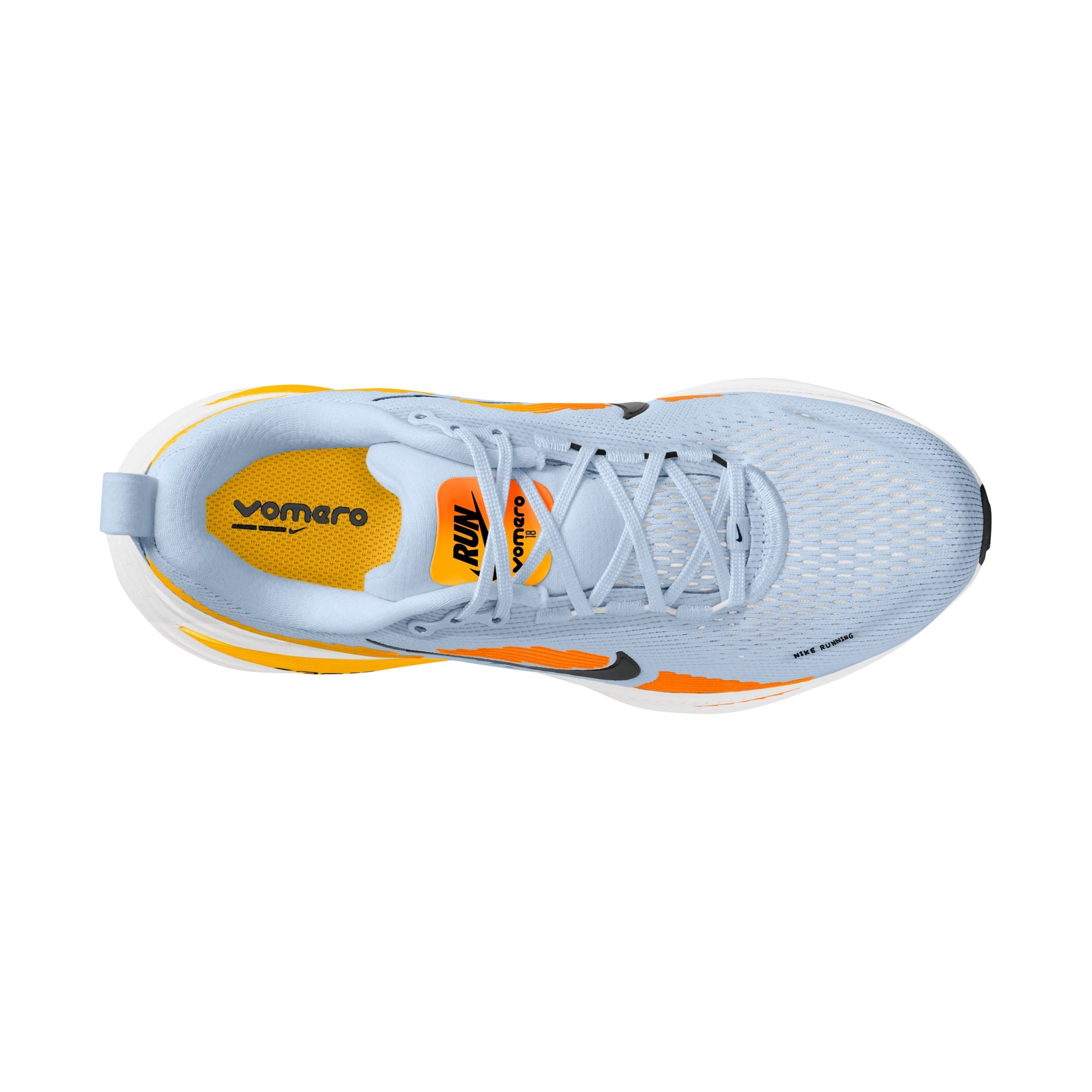 NIKE Vomero 18 (Men's) HYDROGEN BLUE/BLACK-LASER ORANGE-TOTAL ORANGE-WHITE