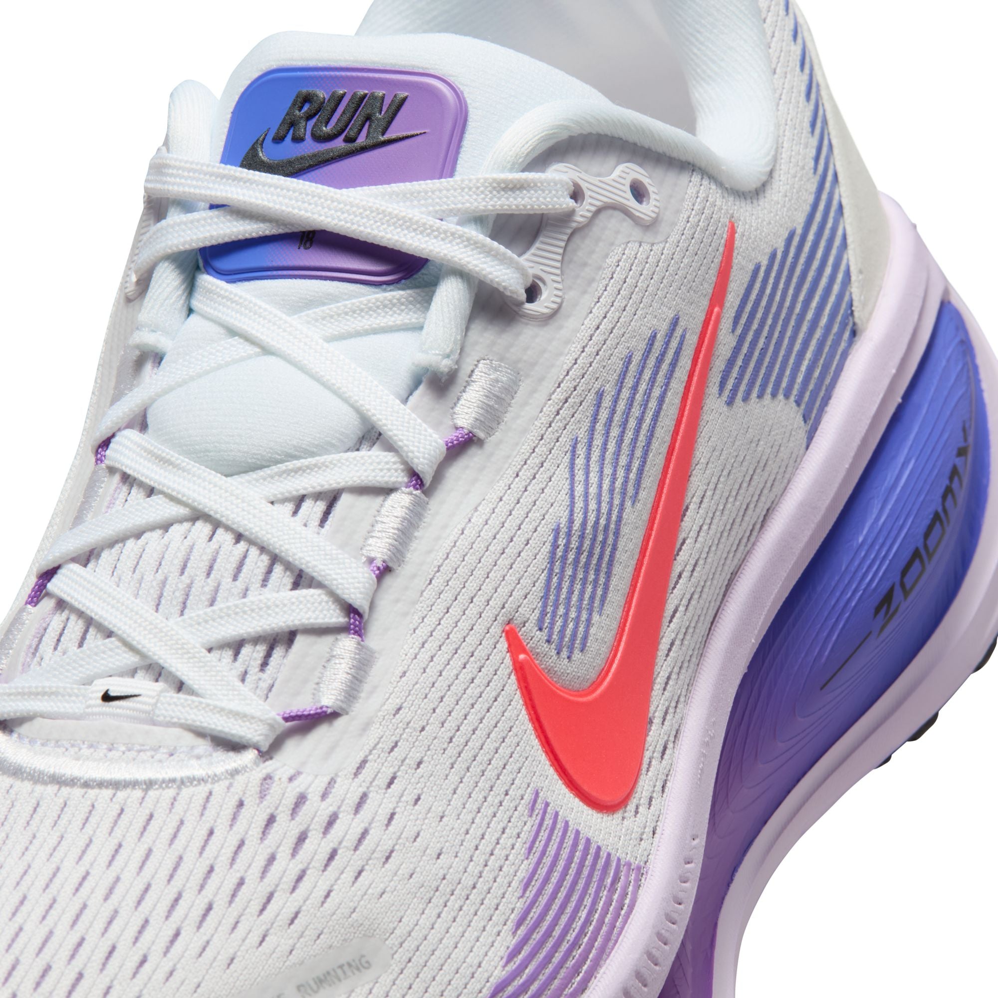 NIKE Vomero 18 (Women's) White/Violet Mist/Sapphire/Hot Lava