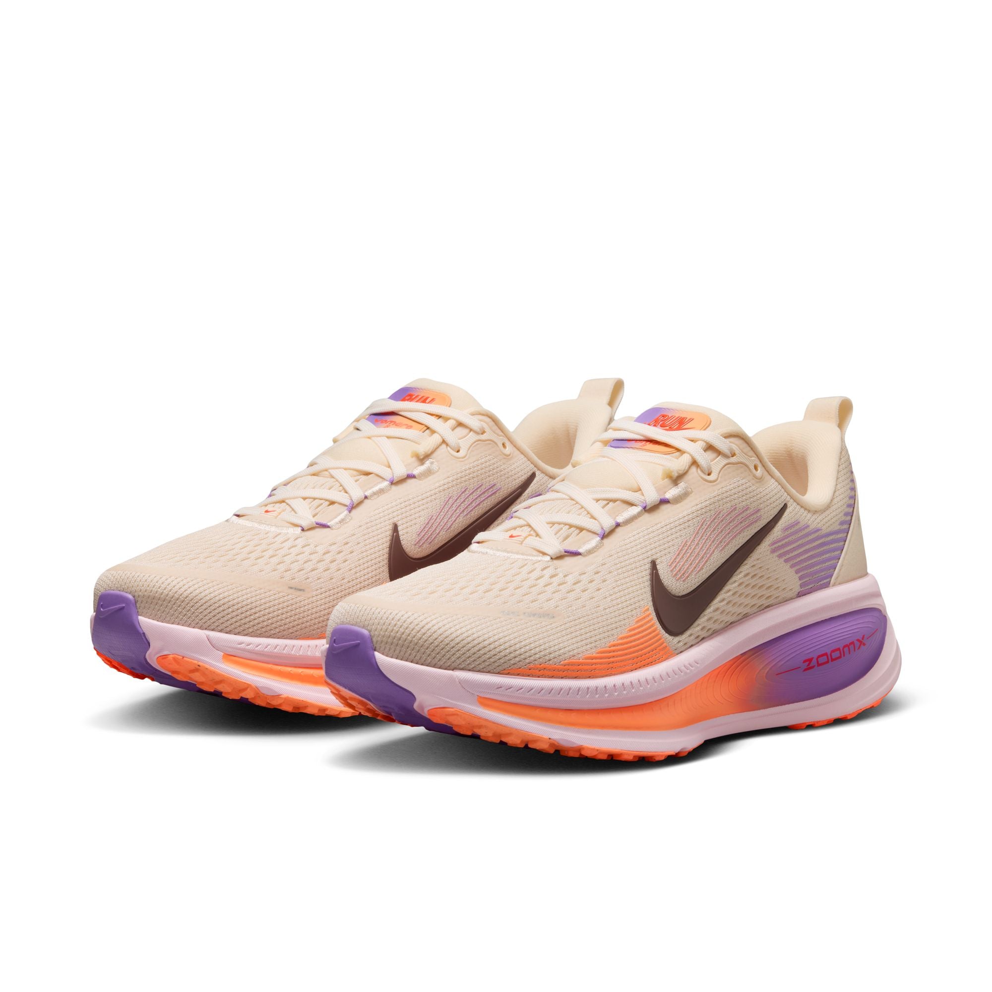 NIKE Vomero 18 (Women's) CHALK/TATTOO-PINK FOAM-BRT VIOLET-ORANGE PULSE-SAIL