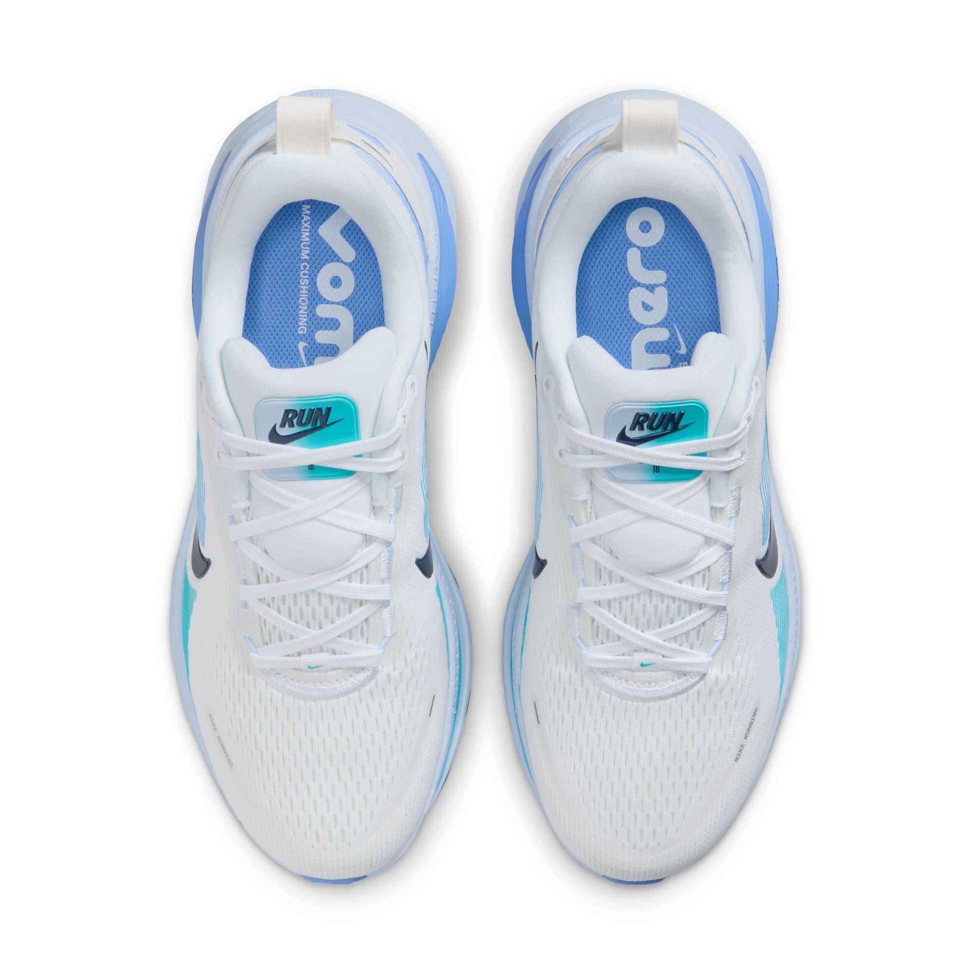 NIKE Vomero 18 (Women's) WHITE/MIDNIGHT NAVY-BLUE FURY-ROYAL PULSE-HYDROGEN BLUE-BARELY GREEN