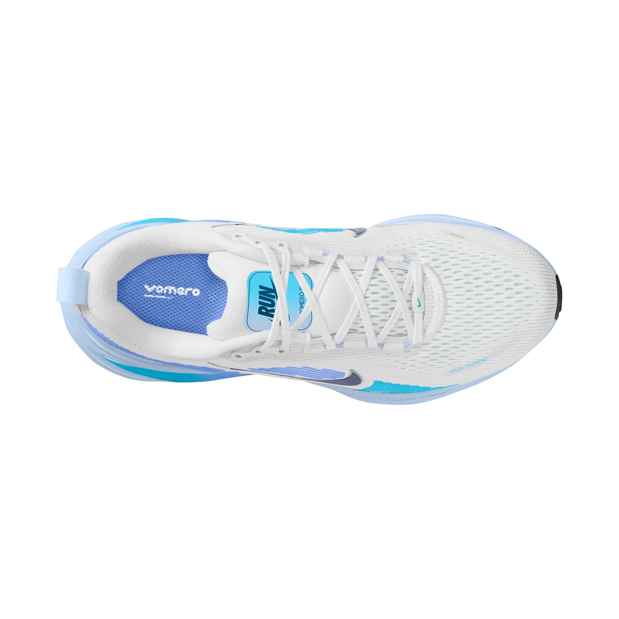 NIKE Vomero 18 (Women's) WHITE/MIDNIGHT NAVY-BLUE FURY-ROYAL PULSE-HYDROGEN BLUE-BARELY GREEN